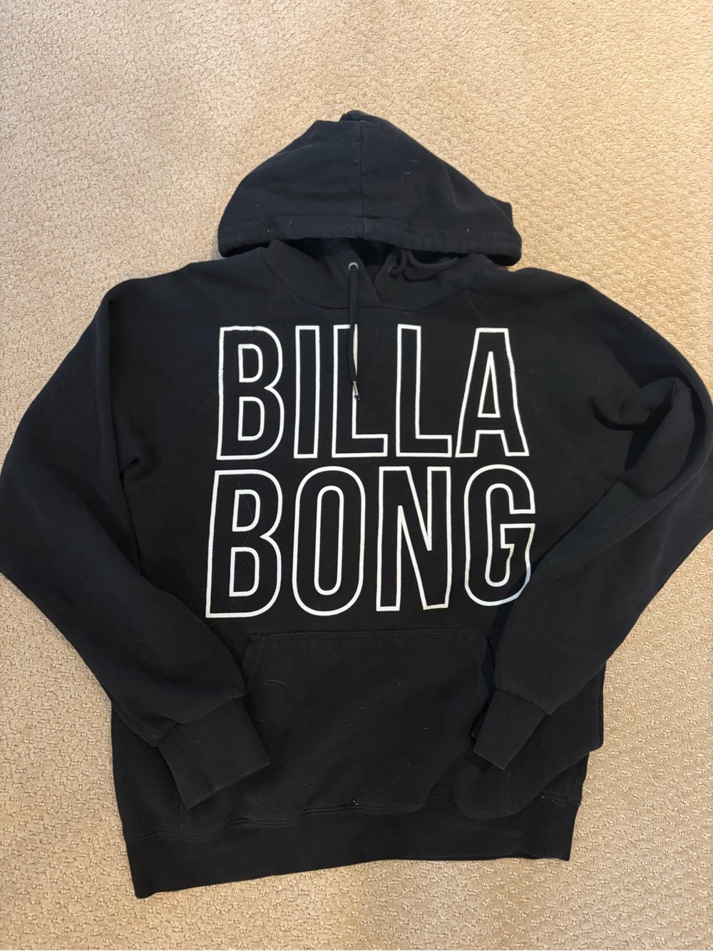 Billabong Black Hoodie with White Outline Logo